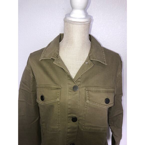 Sanctuary Raw Hem Prosperity Green Trucker Jacket - M - Picture 3 of 6